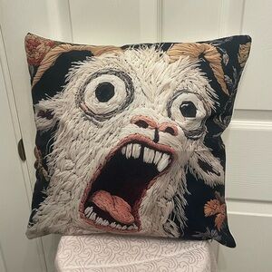 Screaming Goat Throw Pillow